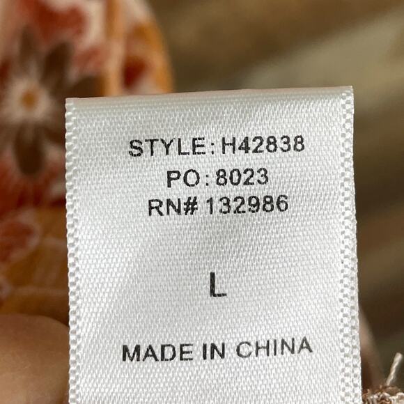 Talulah Gotta Have It Dress Long Sleeve Brown Purple Floral SZ Large - Picture 11 of 12